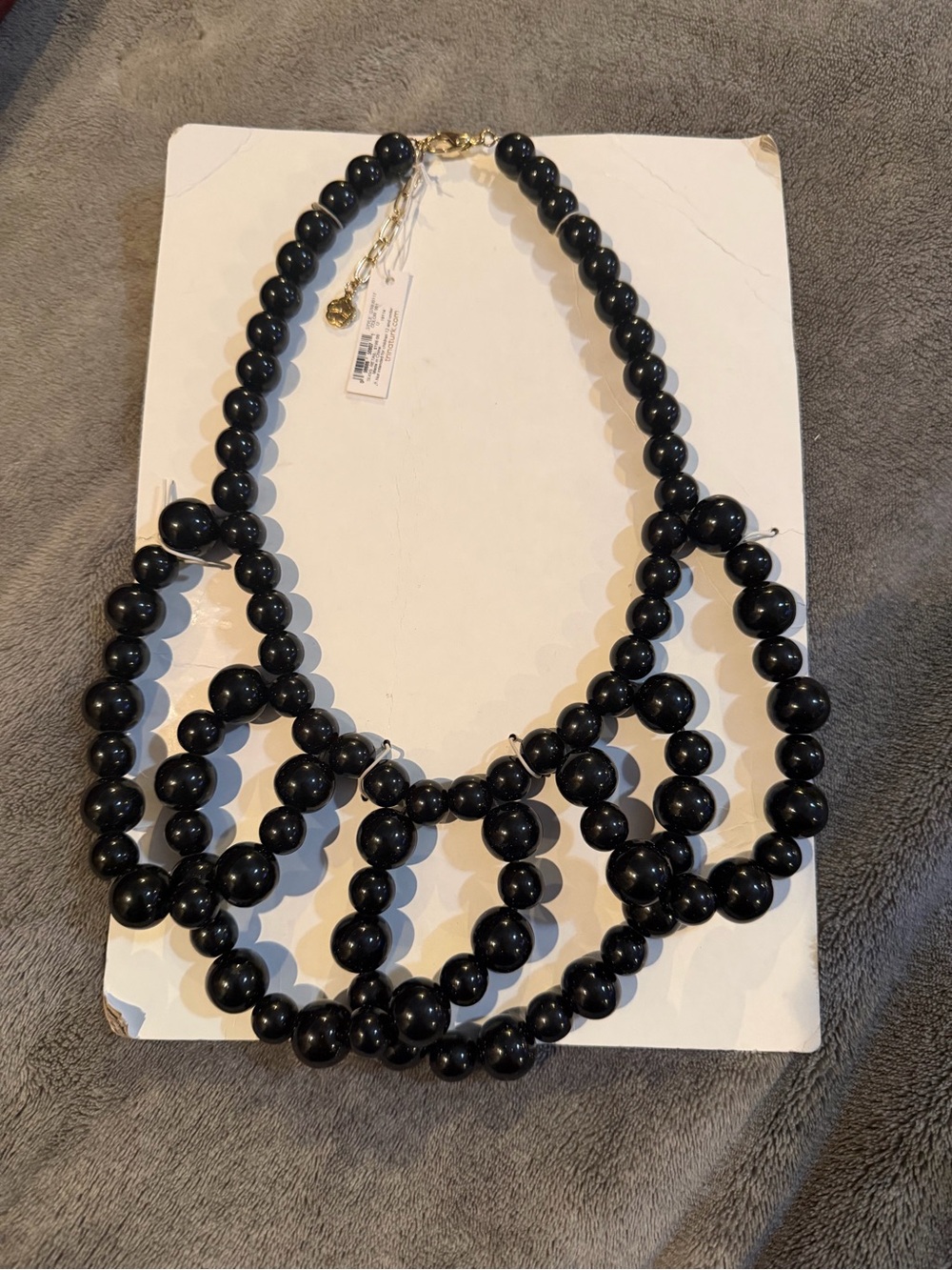 Trina Turk Black Multi-Strand Beaded Statement Necklace